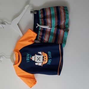 Carter's swimsuit swim Trunks and Rash Guard 24 Months
